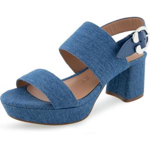 Aerosoles Women's Camera Heeled Sandals (11 Wide, Medium Blue Denim)