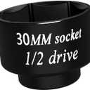 1/2 drive 30mm socket Impact removal axle nut 6 Point, for pulley and semi brake caliper retaining bolts Toyota 3VZ oil cooler Camry LE 4 cylinder the spark plug nuts Lawn Mower blades bolts (Black)