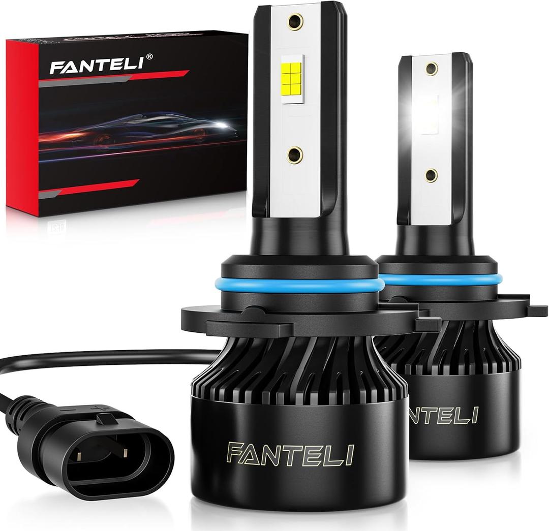 Bulbs Low Beam 6500K Cool White 40000LM 900% Brightness, 1:1 Size Plug and Play with Cooling Fan IP68 Waterproof Off-Road Lights, Pack of 2