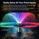 Pond Fountain Aerator, LED RGB Multicolor Aerator Floating Fountain Light, 750W 1HP 15000 GPH Floating Pump,IP68,for Ponds & Lakes