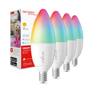 Sengled Zigbee Smart Candelabra Bulbs, Hub Required, Dimmable Multicolor E12 LED Candle Light Bulb Work with Alexa Echo(4th Gen), Echo Plus, Google/SmartThings, Voice/APP Control, 450 LM/40W Eqv. 4PK