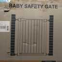 Mumeasy 29.6-46" Baby Gate for Stairs, Pressure Mounted Dog Gate for Doorways, Auto Close Pet Gate for Indoor Use, Extra Wide Child Gate with Walk Thru Door Black, Mom's Choice Awards Winner