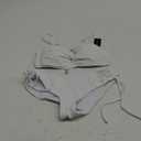 Women's Strapless Bandeau Bikini Set - Twist Front Two Piece Swimsuit Top with Side Tie Bathing Suit Bottom (White)