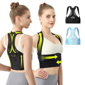 aoFIT Posture Corrector for Women - Lightweight and Breathable Back Brace for Pain Relief, Rounded Shoulders and Hunchback, Compact & Portable with Fashionable Design, Invisible Under Clothes Black Small