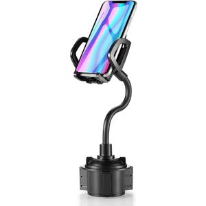 YUHENG Car Cup Holder Mount with 360 Rotation Adjustable Gooseneck, Car Phone Holder Mount for All Smartphones Cup Holder Cell Phone Automobile Cradles (Black)