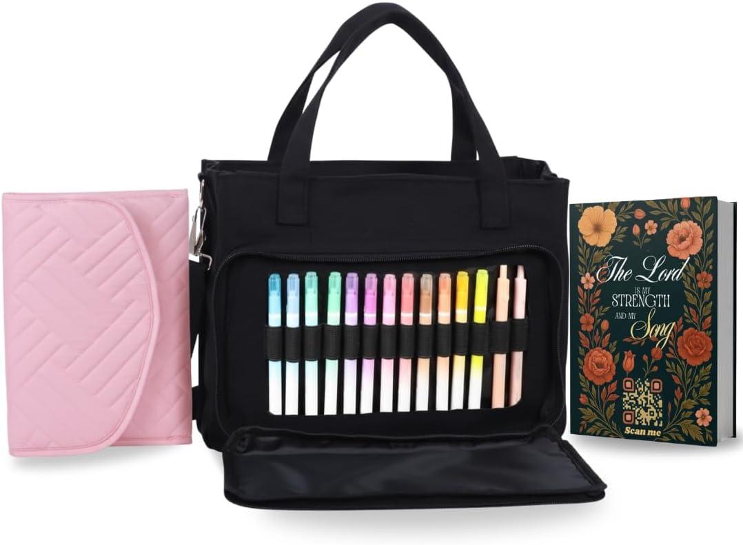 Bible Bags for Women Organizer Including Large Bible Cover Case for Women and Prayer Journal for Woman Keeps Everything Organized for Church & Bible Study, Perfect Christian Gift for Woman of Faith