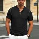 QOSOQ Men's Muscle T-Shirt Bodybuilding Gym Tee Short Sleeve Workout Shirts Fashion Shirt Black (Black, XXL)