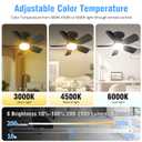 Aupuslite 2 Pack 20" Socket Fan Light with Remote, 30W 2000 Lumens, 3 Colors 3000-6000K Screw in Ceiling Fan in Light Socket 6 Speed Wind Small Ceiling Fan for Bedroom, Living Room, Kitchen, Garage