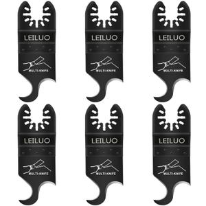 LEILUO 6 Pcs Oscillating Multi Tool Hook Knife Blade for Carpet Roof Shingles Soft Materials Universal Oscillating Tool Accessory with Storage Bag Compatible with DeWalt Dremel Milwaukee and More