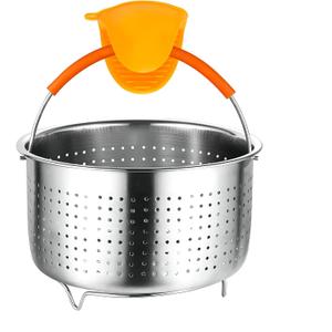 GREATLINK Vegetable Steamer Basket for Pot, Instant Pot Accessories 3Qt, Stainless Steel Mesh Strainers and Colanders for Cooking Broccoli, Eggs, Pasta, Quinoa, Spaghetti (3 Qt - Steamer Basket)