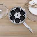 Egg Poacher Pan - Stainless Steel Poached Egg Cooker Perfect Poached Egg Maker Induction Cooktop Egg Poachers Cookware Set with 6 Nonstick Large PFOA FREE Egg Poacher Cups and Silicone Spatula