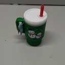 Infantino My 1st Tumbler Christmas Edition, Silicone Sippy Cup with Straw & Handle, Spill-Resistant Baby Cup for On-The-Go, BPA-Free Transition Cup, Snowman (9 Ounces, Green)