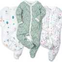 2 x Baby Boys Girls Cotton Footies Multi Pack Long Sleeve Baby Footed One-Piece Jumpsuit Multi Pack