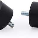 Ivilon Drapery Window Curtain Rod - End Cap Style Design 1 Inch Pole. 48 to 86 Inch Color Black
