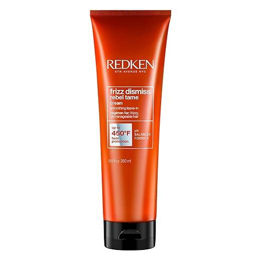 Redken Frizz Dismiss Rebel Tame Heat Protective LeaveIn Cream For Frizzy Hair  Protects Hair Against Frizz, 8 Oz