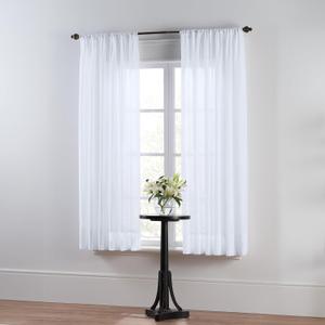 Thermoregulating Semi-Sheer Curtains  Energy-Saving Privacy Panels with UV Light Deflection, Heat & Cold Insulation (White, 63L x 59W, Pack of 1)