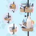 Pet Grooming Organizer for Scissors Brushes and Tools Holder - Portable Dog Grooming Table and Arm Stand Tools(khakiSquare 2PCS)