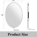 Frameless Oval Mirror, 24"x36" Bathroom Vanity Mirrors with Beveled Edge, Decorative Oval Wall Mirrors for Bedroom, Entryway, Living Room, Hangs Horizontally or Vertically