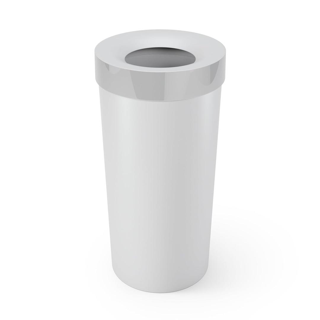 Umbra Vento Kitchen Trash Can, Open Top 16.5 Gallon Garbage Can, Grey