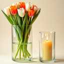 24 Pack Clear Glass Cylinder Vases for Centerpieces - Floating Candle Holders - 2 Sizes H 5.91" D 3.35" & H 4.72" D 2.56" - Perfect for Weddings and Events