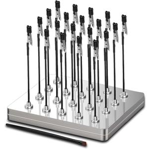 Magnetic Helping Hands for Soldering with 20 Flexible Magnetic Clips - All-in-One Steel Box Station with Brush, Ideal as a Model Painting Stand, Soldering, PCB, and Crafts (Silver)​