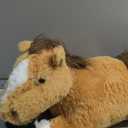 Lenwen 5 Pcs Horse Stuffed Animals Large Mommy Horse Plush with 4 Cute Babies in Zippered Belly Nurturing Plushie Toy Set for Birthday Gift Derby Party Favors(Cute)