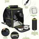 BAGLHER Expandable Cat Carrier Backpacks, Retractable Pet Carrier Backpack for Small Dogs & Cats with Breathable Mesh, Travel Bag Up to 18 Lbs for Hiking Camping Outdoor - Green