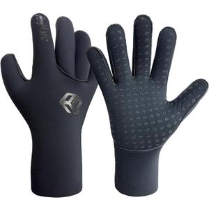 5mm Ultra Stretch Neoprene Water Gloves  Five Finger Winter Gloves for Scuba Diving, Snorkeling, Surfing, Kayaking, Canoeing, and Spearfishing (Medium-Large)