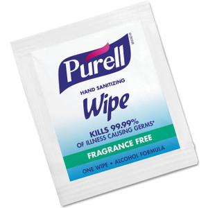 Purell Premoistened Sanitizing Hand Wipes,Fragrance Free, 100/Box