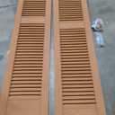 12"W x 60"H Mid-America Vinyl, Standard Size Cathedral Top Center Mullion, Open Louver Shutter, w/ Installation Shutter-Lok's & Matching Screws (Per Pair), 471 - Treated Cedar