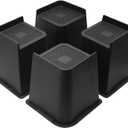 Bed Risers 2 inch, 3 inch, 4 inch, 6 inch or 8 inch Heavy Duty Furniture Risers, Up to 6000 Lbs L Shaped Design Bed Lifts Blocks for Couch Desk Sofa Table (Black, 6 Inch 4 Pack)