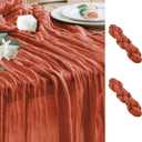 Wokceer Cheesecloth Table Runner 2Pack 10FT Terracotta Fall Cheese Cloth Table Runner Boho Gauze for Party Thanksgiving Long Rustic Sheer Runners for Baby Bridal Shower Wedding Easter