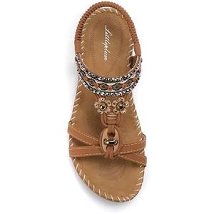 Littleplum Womens Sandals Arch Support Summer Beach Sandals Comfort Walking Shoes Bohemian Flip Flops Sandals for Women Size 7.5