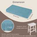 OVOV Bar Stool Cushions Rectangle Saddle Stool Cushion Set of 2 Light Blue, 18"L x 9.5"W
