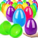 V-Opitos 24 PCS Jumbo Easter Eggs, 6 Inch Large Plastic Easter Eggs, Bulk Fillable Empty Eggs for Easter Egg Hunt, Surprise Eggs, Basket Stuffers Fillers, Easter Party Favor for Kids