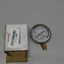 HFS(R) -30 inHg-0 PSI Dry Utility Vacuum Pressure Gauge, Blk.Steel 1/4" NPT Lower Mount, PSI and Bar Dual Scale