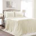Lush Decor Ruffle Skirt Bedspread Set - 2-Piece Luxurious Farmhouse Bedding - Elegant Ruffle Detail - Timeless Style - Soft Lightweight Sheets - Twin, Ivory