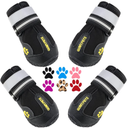 QUMY Dog Shoes for Large Dogs, Medium Dog Boots & Paw Protectors for Winter Snowy Day, Summer Hot Pavement, Water-Resistant in Rainy Weather, Outdoor Walking, Indoor Hardfloors Skid-Resistant Sole size 3