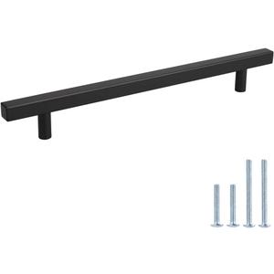 Peaha Cabinet Handles Black Kitchen Cabinet Pulls Black 5 Pack - J22BK 7.5in Drawer Pulls Matte Black Bathroom Cabinet Hardware for Bathroom, Bedroom, Wardrobe (10in Length(7.5 in Hole Centers))