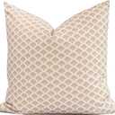 Crumbs Home Modern Farmhouse Fall Linen Indoor Outdoor Throw Pillow Cover Only, 20"x20" Water Repellent for Patio, Backyard, Couch, Ivory Cream Ravenala Palm Tree