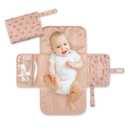 Tiny Twinkle Portable Diaper Changing Pad-Foldable Waterproof Changing Mat&Portable Changing Pad for Travel,Baby Changing Station with Smart Wipes Pocket&Storage (Boho Rainbow)