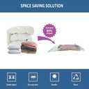7 Pack Small Space Saver Vacuum Storage Bags for Clothing Travel, Vacuum Seal Compression Bags for Clothes, Packing, Luggage, Blankets, Comforters and Pillows, Hand Pump Included