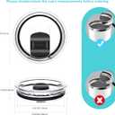 Magnetic Sliding Lid for Ember Mugs 14 oz, 2 Pack Replacement Lids Compatible with Ember 1st & 2nd Gen 14oz Cups, Spill Proof Design with Magnetic Switch Cover, BPA-Free