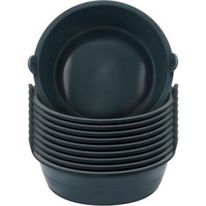 Sadnyy 10 Pcs Feed Pan 0.75 Gallon/3 Quart Utility Horse Feed Bucket Livestock Feeder Tubs Ox Tendon Bowl for Horses Dog Cats Goats Chicken Dust Bath