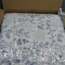 Lady Ann Oversized King Quilt Bedspreads 128x120,Cotton Blue and White Floral & Leaves Pattern California King Size Quilt Bedding Set Extra Large Lightweight Quilted Bedding Coverlet Set 3Pcs, Oversized King Plus