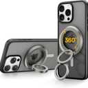 SYNCWIRE for MagSafe Ring Phone Holder, 360 Rotation Magnetic Cell Phone Grip Dual-Sided Magnets Phone Ring Kickstand Compatible with iPhone 17 16 15 14 13 12 Pro Max MagSafe, Android, Samsung etc. (Titanium)