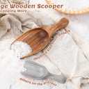 Big Coffee Scoop Shovel, 2pcs Large Ground Coffee Scoop, Wooden Bean Salt Spoons, Wood Serving Spoons for Beans Powder Sugar from Big Jars Canisters, Multifunctional Kitchen Scoop