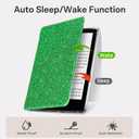 CoBak Case for 7" Ereader - New PU Leather Cover and Clear Soft Silicone Back Cover with Auto Sleep Wake Feature (Jade Glitter)