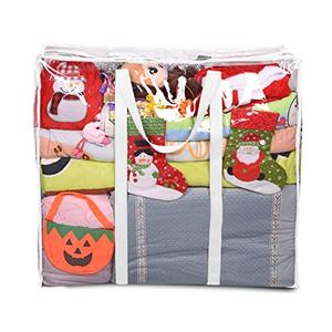 ProPik Clear Storage Bag Gift Wrap Clothes Organizer Big Zippered Christmas Decorations Storage Vinyl Bag for Under Bed Moving Bedding Linen Pillow Blanket Cloth Bag Reinforced Handles (White, 1)