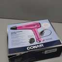 Conair Hair Dryer with Retractable Cord, 1875W Blow Dryer, 3 Heat Settings, 2 Speeds, Blow Dryer with Diffuser and Concentrator Attachments, Ionic + Tourmaline Technology, Pink